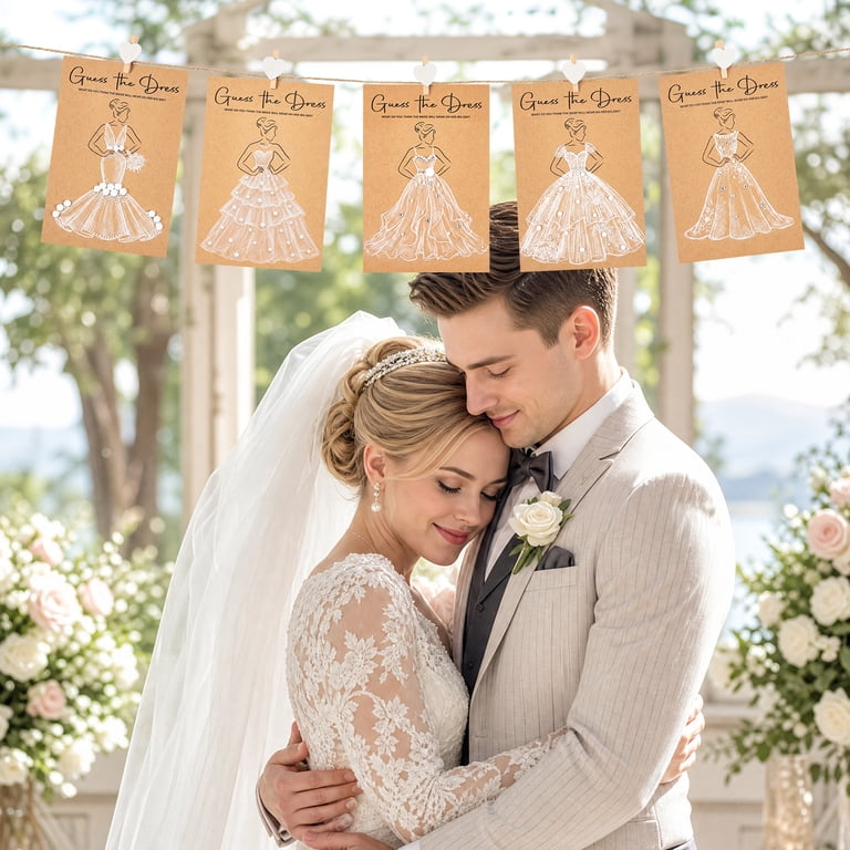 dress the bride bridal shower game 30 Sets Guess Kit with Wedding Shower Games Cards Water Soluble Pencils Fun Wedding Decorations Party Supplies for Guests Size:Med / Large - Tall black maxi dress women recommended-product:crew-neck-chain-18kt-gold Complete accessories support convenient