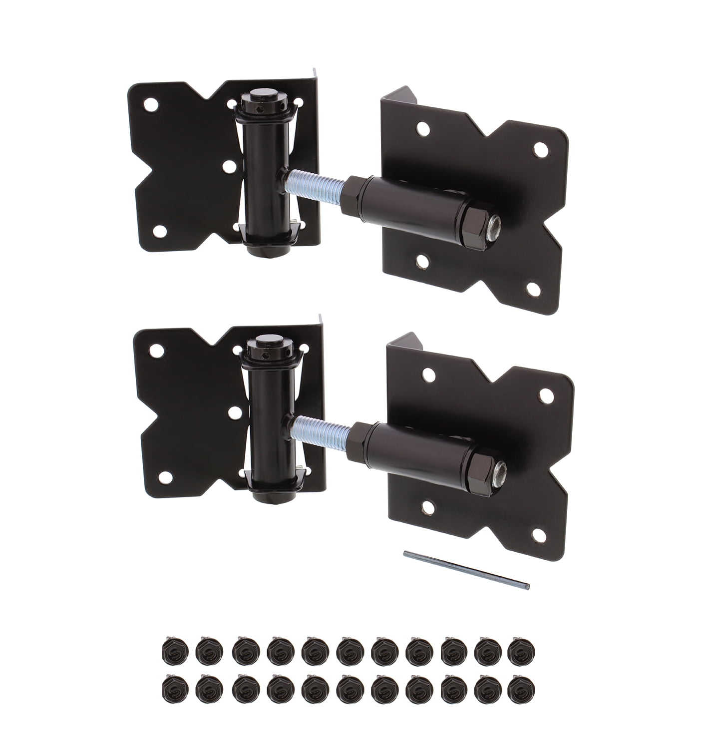 7Penn SelfClosing Black Gate Hinge 2Pack with Screws and Swing
