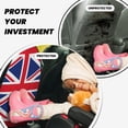 thumbnail image 4 of Fuzoiu English Print 2 Pack Kick Mat Back Seat Protector With 3 Storage Pockets, Universal Car Seat Back Organizer For Kids Pets, Waterproof Backseat Protector For Most Car, 4 of 8