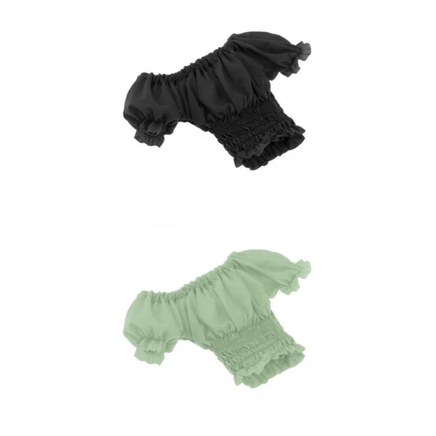 2 piezas 1:6 Top de manga abullonada femenino para figuras de acción de 12'' Accesorios para muñecas Verde negro