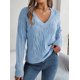 thumbnail image 3 of Suéter de cuello alto de manga larga con giro de color sólido informal de otoño e invierno Ropa de mujer europea y americana, 3 of 5
