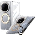 thumbnail image 1 of For Huawei Mate X6 Case Magnetic Kickstand Clear PC Phone Cover with HD Screen Film - Black, 1 of 5