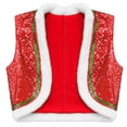 thumbnail image 3 of YiZYiF Boys Girls Shiny Sequins Elf Vest Santa Claus Christmas Waistcoat Xmas Party Dress Up Red 10, 3 of 5