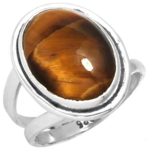 Natural Tiger Eye Women Jewelry 925 Sterling Silver Ring