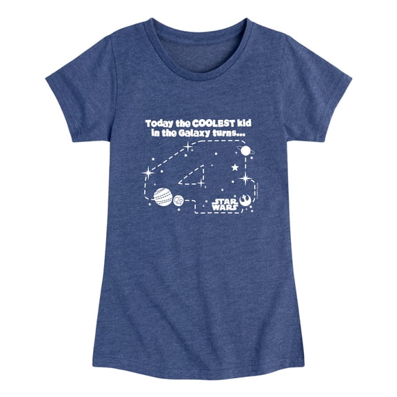 Star Wars - Coolest Kid in the Galaxy Turns 4 Toddler Short Sleeve Graphic T-Shirt