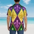 thumbnail image 6 of Kll Men'S Hawaiian Shirt Short Sleeve Button Down Beach Shirts-Mardi Gras4, 6 of 8