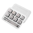 thumbnail image 2 of Cubos de hielo enfriadores de acero inoxidable, piedras para whisky, piedras enfriadoras, enfriamiento rápido para bebidas, vino, café, cerveza, hogar 8 Plata con Clip, 2 of 8