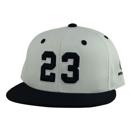 Air Jordan 23 Air - Player Jersey Number #23 2Tone Snapback Hat Cap x Air Jordan OG - White Black