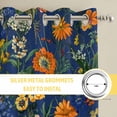 thumbnail image 6 of Orange Blue Spring Floral Kitchen Curtains Window Panels, Vintage Botanical Summer Flower Insulated Window Treatment Curtain, Grommet Curtains for Bedroom/Living Room/Bathroom, 2 Piece 52"Wx84"L, 6 of 8