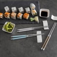 thumbnail image 4 of French Home Mother of Pearl Colored Chopsticks, Ceramic Rests and Sauce Bowls, Set of 4 Pairs, 4 of 4