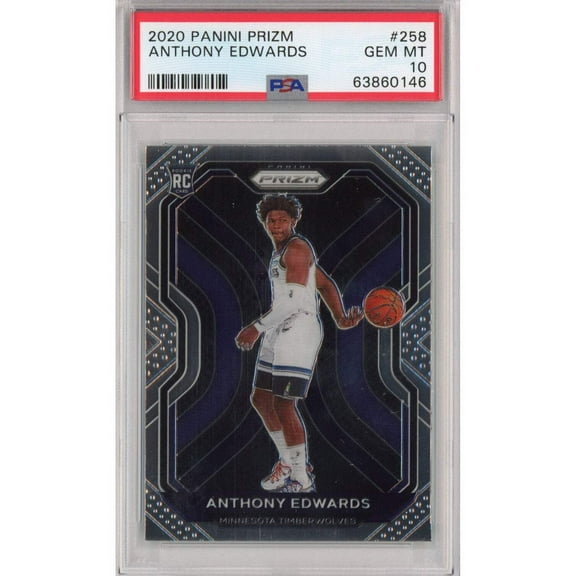Graded 2020-21 Panini Prizm Anthony Edwards #258 Rookie RC Basketball Card PSA 10 Gem Mint