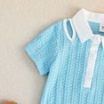 thumbnail image 5 of Inadays Little Girl Summer Dress  Short Sleeve Casual Collar Button Front Polo Dress 4T, 5 of 7