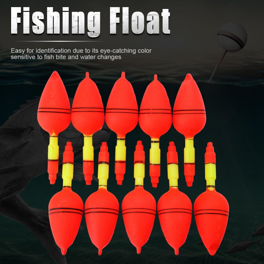 OTVIAP 10pcs Durable Plastic Fishing Floats Bobber Set Fish Tackle Tool Accessory, Fishing Float