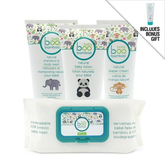 Baby Boo Bamboo All Natural 4pc Bundle + Bonus Gift – Baby SPF 40 Sunscreen Lotion