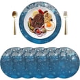thumbnail image 3 of GZHJMY Blue Christmas Snowflake Round Placemats Set of 1, Non-Slip Washable Table Mats for Kitchen Dining Party Home Decor,15.4 Inch, 3 of 7