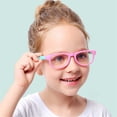 thumbnail image 3 of stanreset Kids Anti Blue Rays Glasses Light Blocking Eyeglasses Computer Phone Anti UV Flat Goggles, C3 Pink Frame, 3 of 8