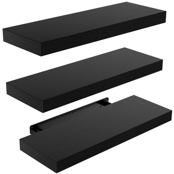 Estantes flotantes AMADA HOMEFURNISHING negros, juego de 3