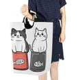 thumbnail image 4 of Yayeee Freestanding Laundry Hamper with Handle Collapsible Large Storage Basket for Clothes, Black Chubby Cat, 4 of 7