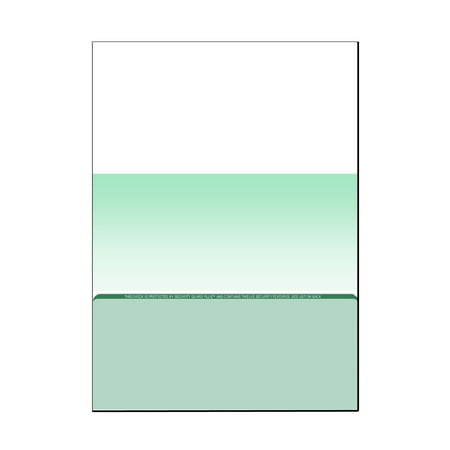Zapco High-Security Check Paper, Green w Complex Background Pattern, 8-1/2" x 11", Microperfed with 1-Up Check, 12 Security Features - PACK OF 100 SHEETS