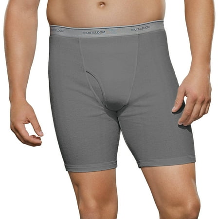 Fruit of the Loom Big Men's Collection Black Gray Boxer Briefs, 2-Pack