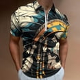 thumbnail image 2 of Indian Devil Skull Men Zipper T-shirt Summer Casual Short Sleeve T-shirt Top, 2 of 7