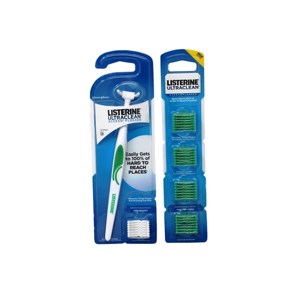 listerine ultraclean access flosser with 36 refills, mint flavored