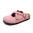 thumbnail image 3 of new women's buckle clogs and mules potato shoes cross strap sandals soft sole genuine leather slippers lazy shoes, 3 of 7