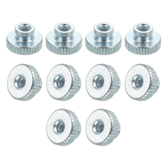 Knurled Thumb Nuts, 15Pcs M8x1.25mm Iron Round Knobs Fasteners for 3D Printer Part, Silver Tone