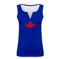 thumbnail image 3 of SCSAlgin Women's Canada Independence Day Maple Leaf Partial Print V-Neck Sleeveless Top T-Shirt, 3 of 4