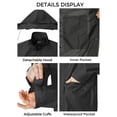 thumbnail image 5 of Ubon Women's Rain Coat Waterproof Rain Jacket Knee-Length Raincoat Packable Windbreaker with Bag Black L, 5 of 10