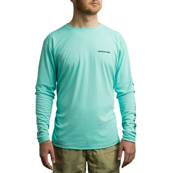 Whitewater Fishing Lightweight Long Sleeve Tech Shirt with UPF Protection (Lagoon, Small)