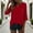 Shirts-112Red, variant on Gamivast Linen Womens Tops Dressy Casual Solid Color Split V-Neck Work Tops Loose Fit 3/4 Sleeve Tops Tunic Blouses Business Office Daily Wear