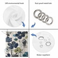 thumbnail image 3 of Navy Blue Green Floral Shower Curtain Set - Standard 72" x 72" Washable Bathtub Curtain with 12 Hooks, Vintage Botanical Leaves Waterproof Fabric Stall Shower Curtains for Bathroom/Bathtub Décor, 3 of 6