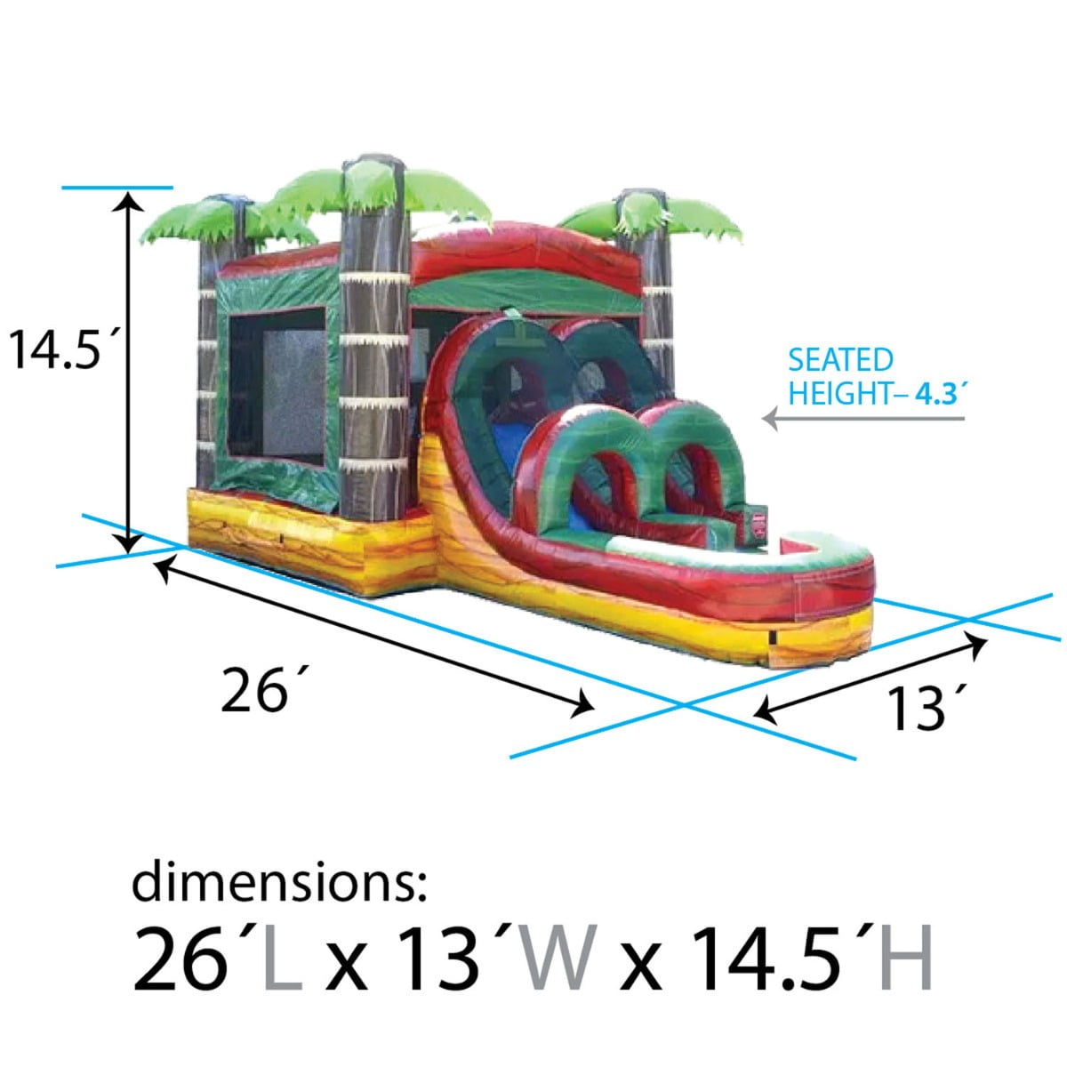 TentandTable Commercial Inflatable Water Slide, Bounce House and Splash and Ride Waterslide Trio