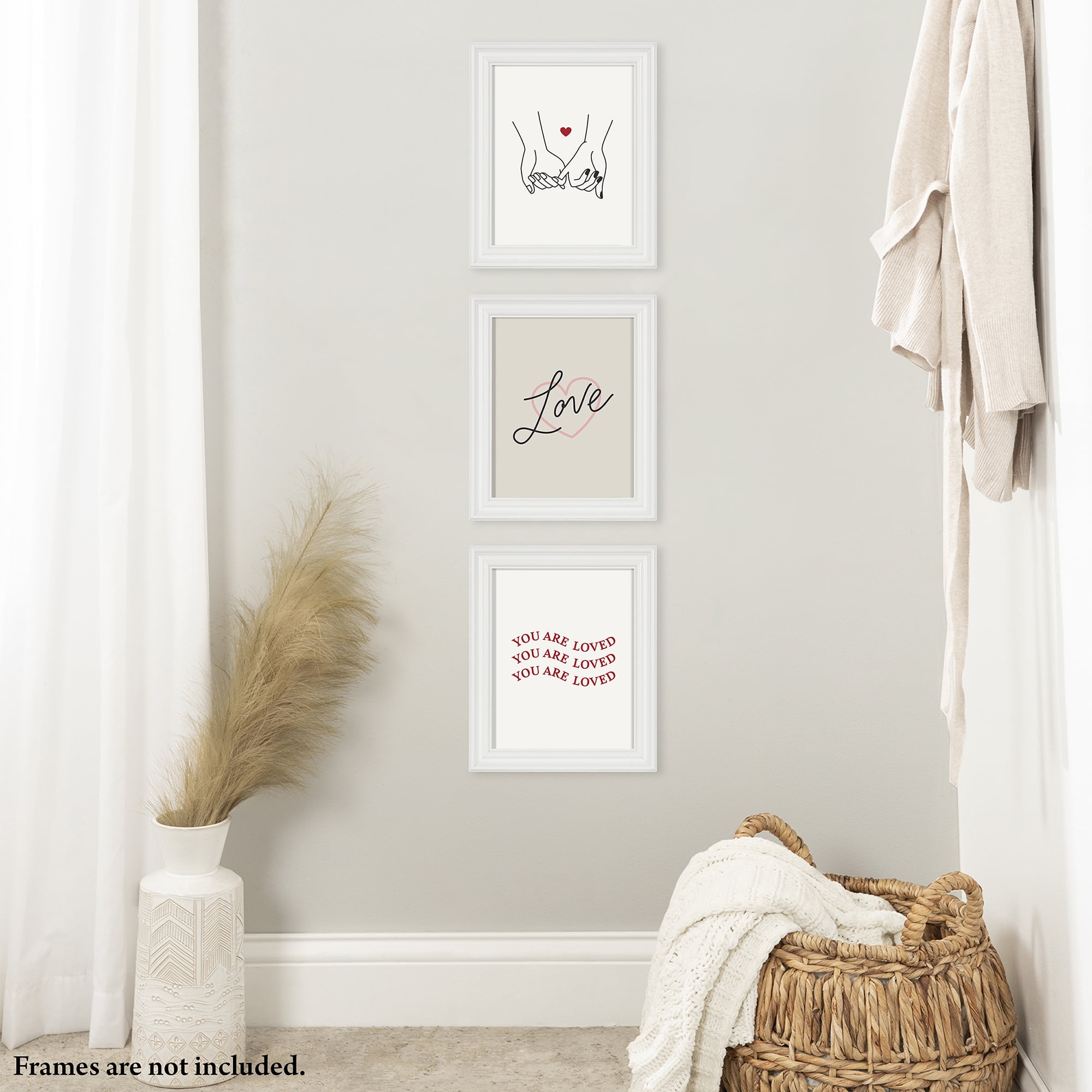(2 pack) DesignOvation Love Simple Unframed Art Prints 8” x 10” Set of 3 by The Creative Bunch Studio