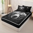 thumbnail image 2 of Erosebridal Vintage Black Bear Zipper Queen Comforter Set with Fitted Sheet and 2 Pillowcases,Wild Animal Rustic Cabin Zipper Bedding Set For Boys,Black Reversible,4-Piece, 2 of 7