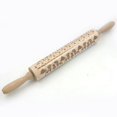 thumbnail image 1 of Venta caliente de rodillos de madera maciza tallados con láser con estampado de alces navideños, accesorios para hornear galletas en relieve, 1 of 6