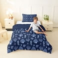 thumbnail image 4 of jejeloiu Coastal Seahorse Twin Comforter Sets,Coral Shell Pattern Bedding Set For Boys,Navy Blue,Navy Blue Reversible,2 Pieces,1 Comforter and 1 Pillowcase, 4 of 7