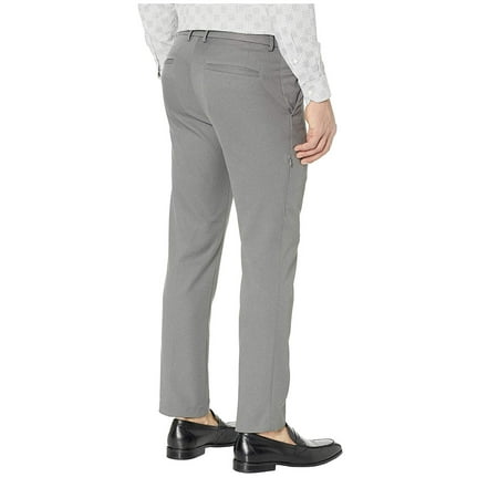 Kenneth Cole Reaction Men's Dress Pants HTR - Heather Gray Slim-Fit Flat-Front Super Flex-Waistband Pants Gray Size 34X34