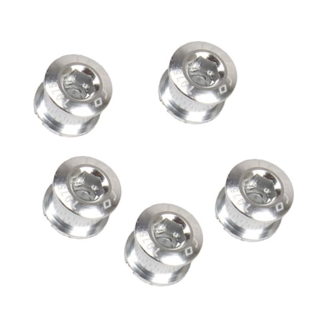 Eigraketly Paquete de 5 tornillos de rueda de cadena de marcha única para bicicleta, tornillos de bielas de aleación de aluminio de repuesto, Ciclismo Plata