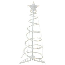 Northlight 3ft LED Lighted Spiral Cone Tree Outdoor Christmas Decoration - 36" White