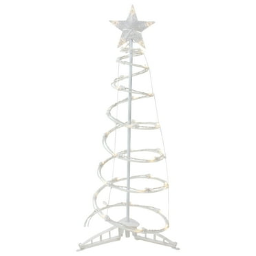Northlight 3ft LED Lighted Spiral Cone Tree Outdoor Christmas Decoration - 36" White