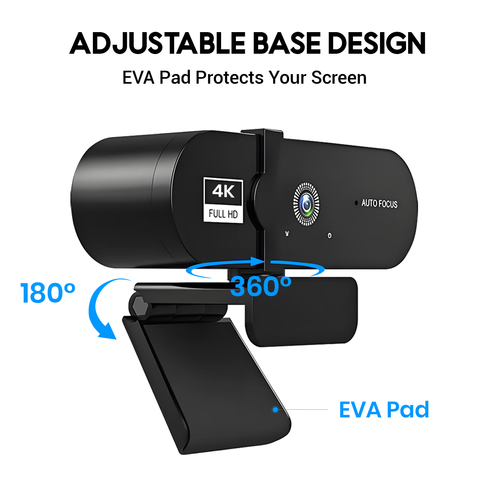 Atzeste 4K Webcam with Autofocus, Dual Mics, 120° FOV photo 4