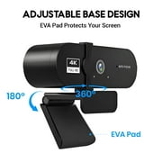 Atzeste Webcam 4K HD USB Autofocus PC Webcam with Dual Mics for PC Laptop Computer Gaming Streaming Webcam