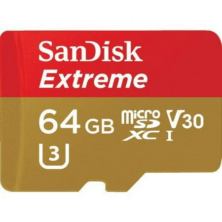 SanDisk 64GB Extreme® microSDXC™ UHS-I Card with adapter - SDSQXVF-064G-AN6MA