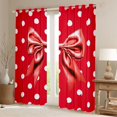 thumbnail image 2 of Manfei Cartoon Red Bowknot Black Out Curtains for Female Girls Child,Polka Dots Curtains Pack of 2 (42x63 Each),Kawaii Bow Tie Bedroom Curtains,Super Cozy Room Decor, 2 of 6