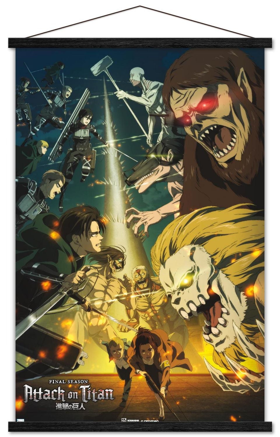 Attack on Titan: Season 4 - Key Visual 3 Wall Poster with Magnetic Frame, 22.375" x 34"