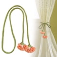 thumbnail image 2 of Handmade Curtains Tiebacks - 43" Durable Decorative Flower Curtain Tiebacks, Elegant Floral Curtain Holdbacks Holders Cord for Window Sheer Drapes Indoor Living Room Decor, 1Pc(Orange,43x1"), 2 of 9