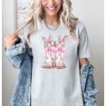 thumbnail image 4 of Moonlight Apparel Easter Bunny Boots Graphic T-Shirt for Women Pink Western Cowgirl Tee with Eggs & Bows Cute Spring Holiday Outfit Soft Cotton Top, 4 of 5