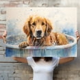 thumbnail image 4 of Golden Retriever Dog Canvas Bathroom Décor - Unique Bath Wall Decor - Modern Canvas Bathroom Wall Art - Room Decor - Bathroom Decorations - Restroom Sign - Wall decor living room, 4 of 4